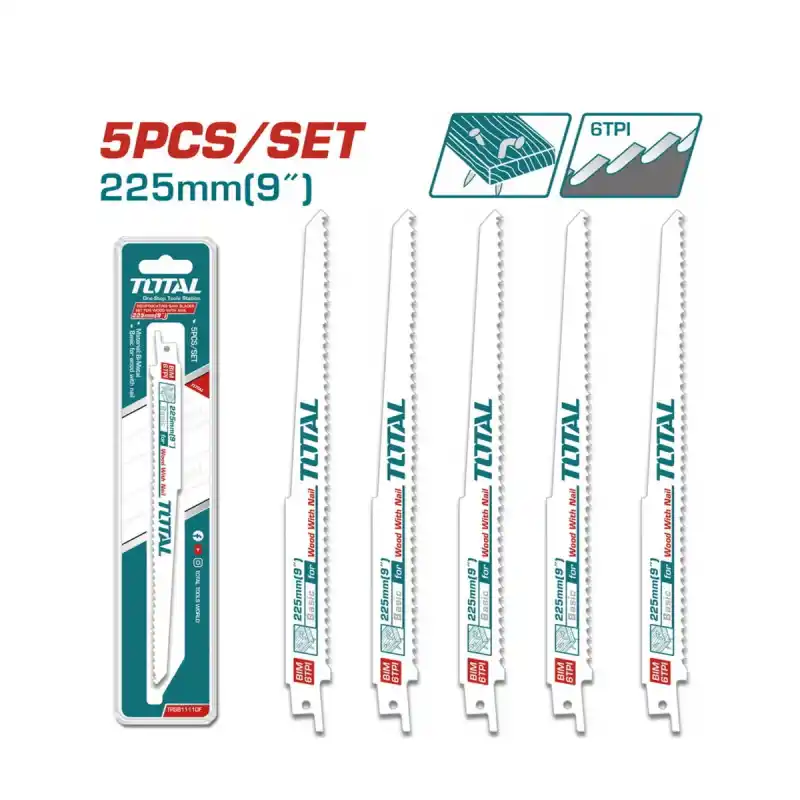 Total TRSB1111DF Çivili Ahşap Kesebilen Tilki Kuyruğu Testere Yedek Bıçağı