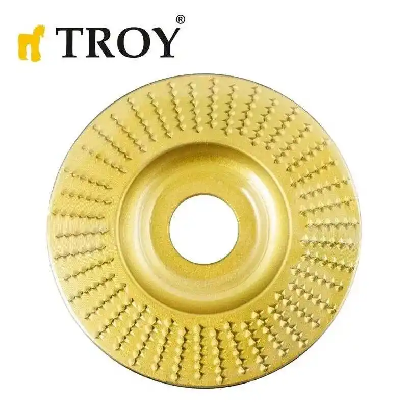 Troy 25075 Avuç Taşlama için Ahşap Aşındırıcı Törpü Diski, Düz Yassı 125mm