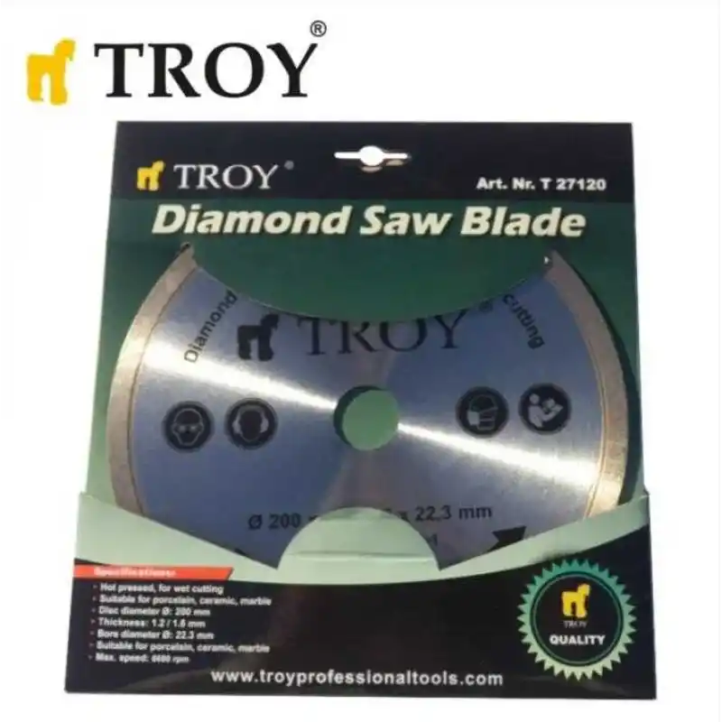 Troy 27120 Mermer Porselen Kesici Elmas Testere, 200mm