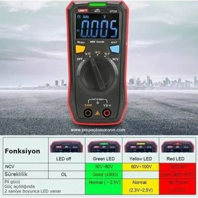 Unit UT123 Dijital Otomatik Mini Multimetre