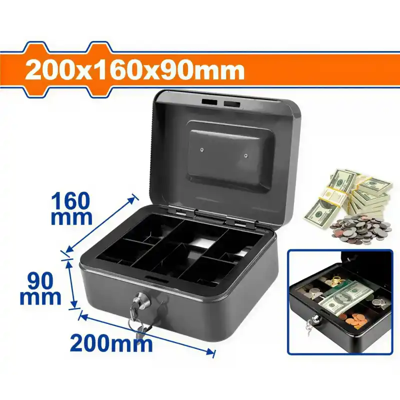 Wadfow WQQX2H03 Anahtarlı Metal Para Kutusu 200 mm