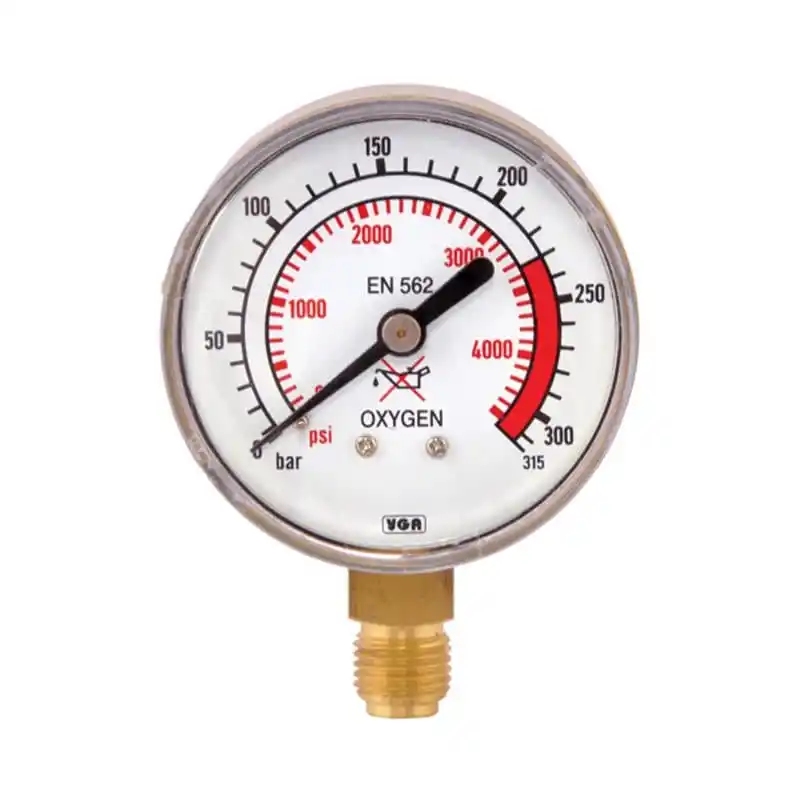 Yıldız 51315 230 Bar Kadran sonu 315 Bar OKSİJEN Basınç Göstergesi
