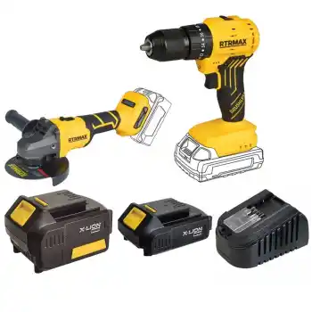 Rtrmax Slion 2Li Akülü Darbeli Matkap, Avuç Taşlama Seti