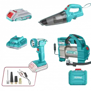 Total TOZLI20306 Araç Hava Kompresörü, Süpürge, Fener Seti