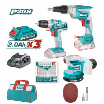 Total TOZLI20401 Akülü Matkap, Alçıpan Vidalama. Zımpara Seti