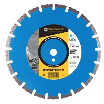 Baumesser 350x3,5x10x25,4 Beton Kesimi için Testere
