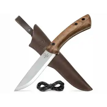 BeaverCraft BSH1 Dune Ceviz Saplı Deri Kılıflı Kamp ve Av Bıçağı