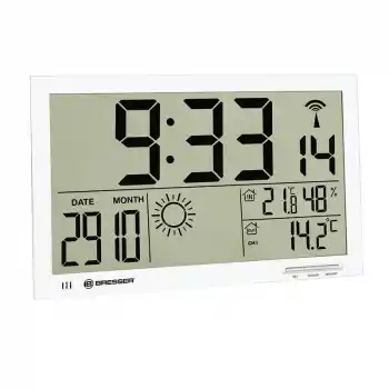 Bresser MyTime Jumbo Beyaz LCD Duvar Saati