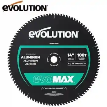 Evolution A355TCT-100CSMAX EVOMAX Profesyonel Ağır Hizmet Alüminyum Testere Bıçağı, 355mm