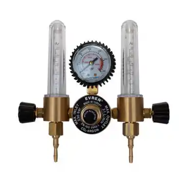 Evren 012 0-230 Bar G5/8 Dış Çift Flowmetreli Argon Basınç Düşürücü