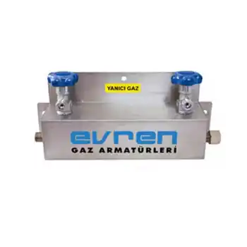 Evren 523 300 Bar G3/4 - 2’li Tüp Bağlantısı için Yanıcı Gaz Manifold Sistemi