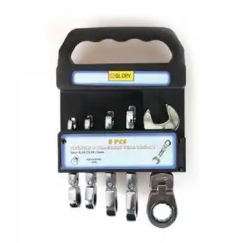 Glory HL2827 5li Kısa Mafsallı Cırcır Anahtar Takımı