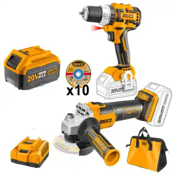 Ingco CKLI6015 Akülü Matkap ve Avuç Taşlama Seti