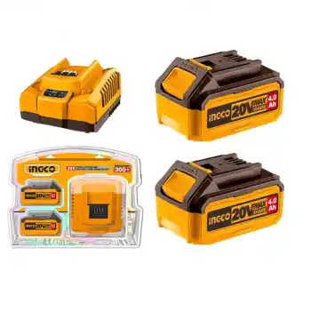 Ingco FBCPK1424E Akü ve Şarj Cihazı Seti 20V 2x4.Ah
