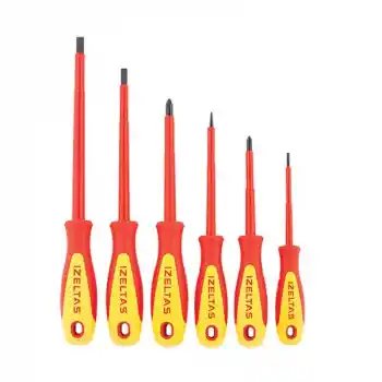 İzeltaş 4140009106 1000V İzoleli 6 Parça Elektrikçi Tornavida Seti