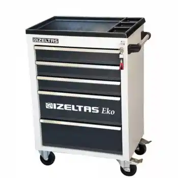 İzeltaş 8243323005 5 Çekmeceli Eko Serisi Gri Gövde Gri Çekmece Boş Takım Dolabı