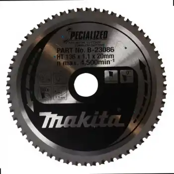 Makita B-23086 Metal Kesme için Metal Elmas Daire Testere Bıçağı 136x20mm 56 Diş