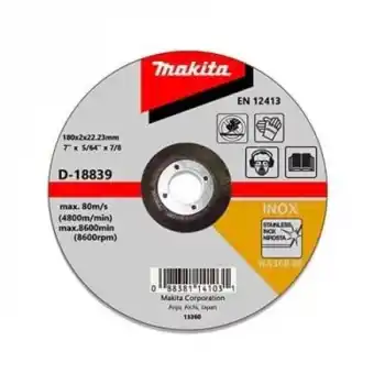 Makita D-18839 Bombeli Düz Flex İnox Kesme Taşı 180x2mm