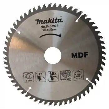 Makita D-38934 Tct Elmas Daire Testere Ahşap-Mdf 185x30mm 60 Diş