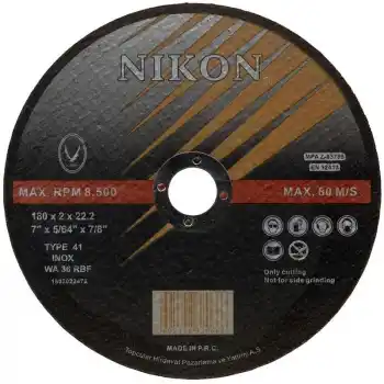 Nikon N38055 180x2.0x22mm Düz İnox Paslanmaz Flex Taşı