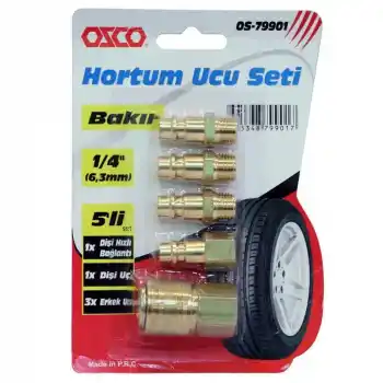 Ozco OS79901 1/4 5li Bakır Alaşımlı Hortum Ucu Seti