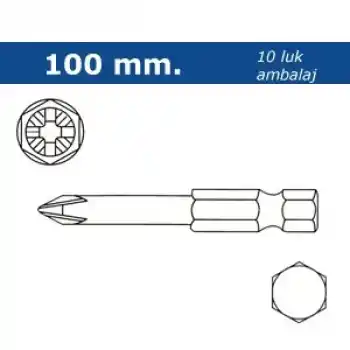 Proscr SCR03185 PZ2 100mm Pozi Bits Ucu