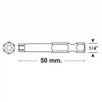 Proscr SCR03225 T30 50mm Delikli Torx Bits Ucu