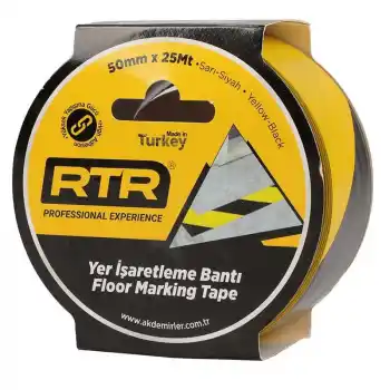 Rtrmax RNY5025 50mmx25yds Yer İşaretleme Bandı Sarı-Siyah