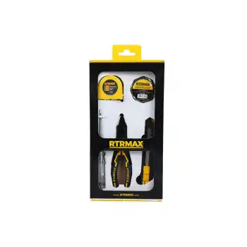 Rtrmax RTK7003 Pense+Kontrol Kalemi+Elektrik Bandı+Metre+Maket Bıçağı Seti