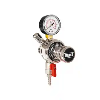 Yıldız 5070-E3 Tek Regülatörlü ve Tek Manometreli G 1/4 CO2 Meşrubat Regülatörü