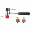 Groz 34575 Değiştirilebilir Kafalı Metal Kırılmaz Saplı Çekiç Seti KIT/HMR/SF/4ST