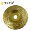 Troy 25076 Avuç Taşlama için Ahşap Aşındırıcı Törpü Diski, Trapezoidal, 125mm