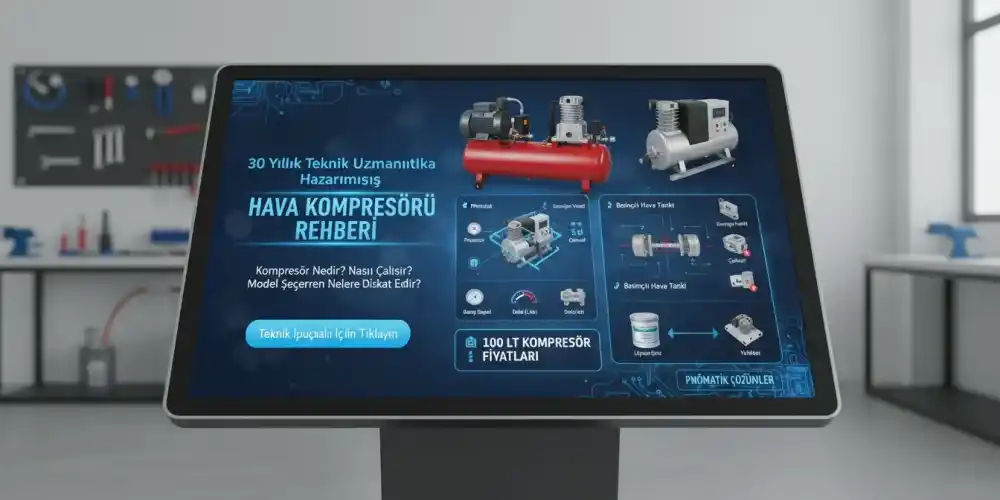 Hava Kompresörü Seçim Rehberi : Pistonlu, Vidalı ve Sessiz Modeller