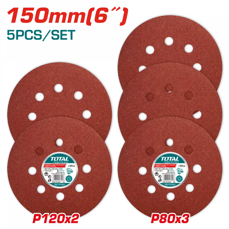 Total TAC731501 Ekzantrik Zımpara Yedek Zımpara Kağıdı