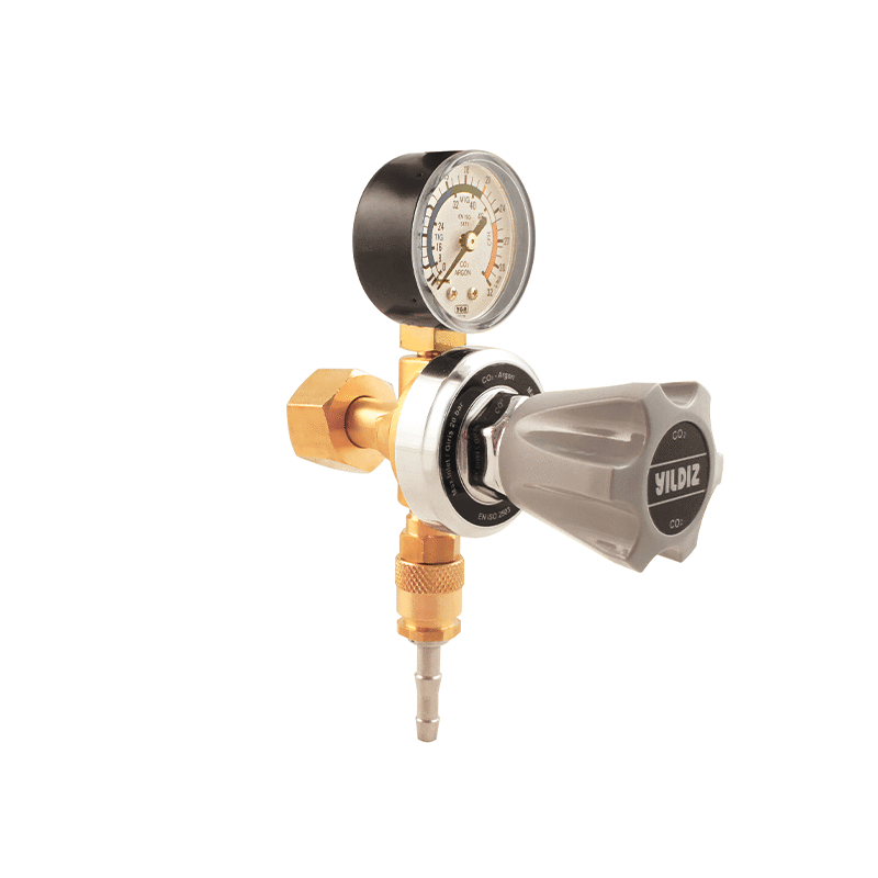 Yıldız 5085S-QT Tersane Tipi Hızlı Bağlantı Çıkışlı Argon-CO2 Karbondioksit Basınç Düşürücü