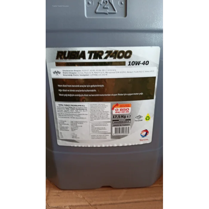 10W40 NO YAĞ TOTAL 17,5 KG 20 LT