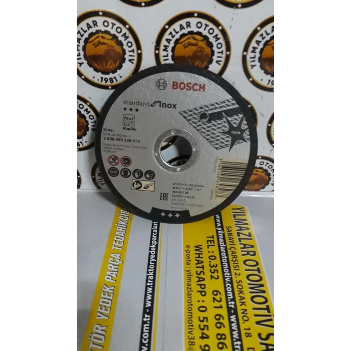 115 MM INOX KESİCİ TAŞ BOSCH 115*1*22,23 MM