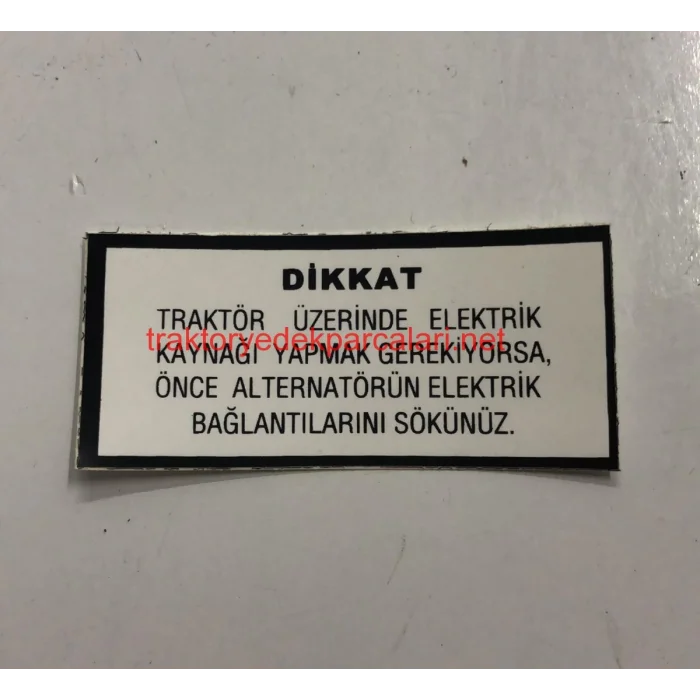 ALTARNATÖR İKAZ ETİKETİ MF