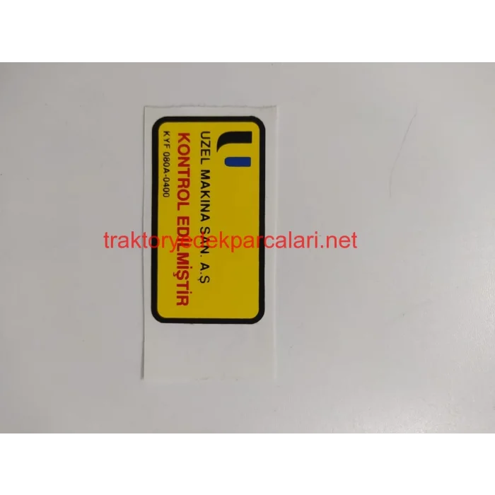 KALİTE KONTROL ETİKETİ Y.M