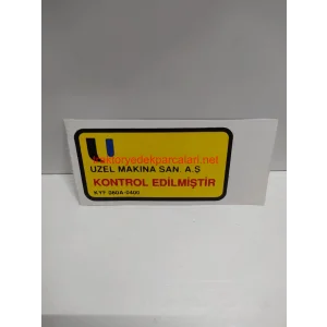 KALİTE KONTROL ETİKETİ Y.M