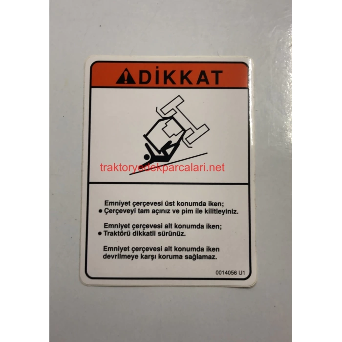 TRAKTÖR DEVRİLME ETİKETİ MF