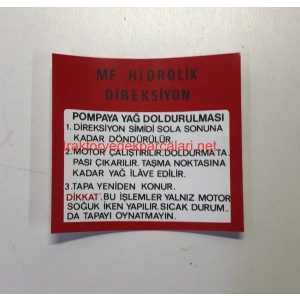 DİREKSİYON POMPA ETİKETİ MF