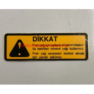 FREN YAĞI İKAZ ETİKETİ MF