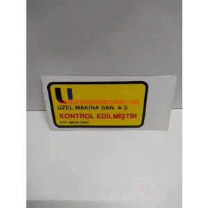 KALİTE KONTROL ETİKETİ Y.M