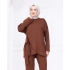 ASİMETRİK KESİM YANDAN BAĞLAMALI GÖMLEK PANTOLON TAKIM