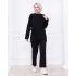 ASİMETRİK KESİM YANDAN BAĞLAMALI GÖMLEK PANTOLON TAKIM