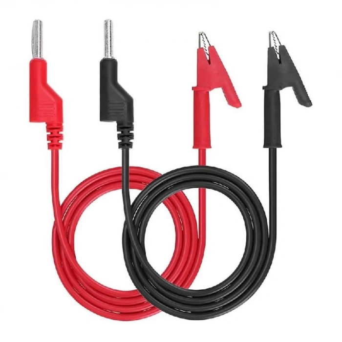 1000V 12A Krokodil Banana Kablo Çifti 1 Metre Yüksek Akım Probu Multimetre Güç Kaynağı Test
