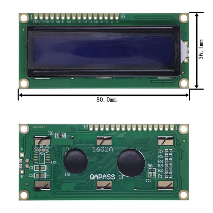 16x2 LCD EKRAN - Mavi 2x16 Screen Display