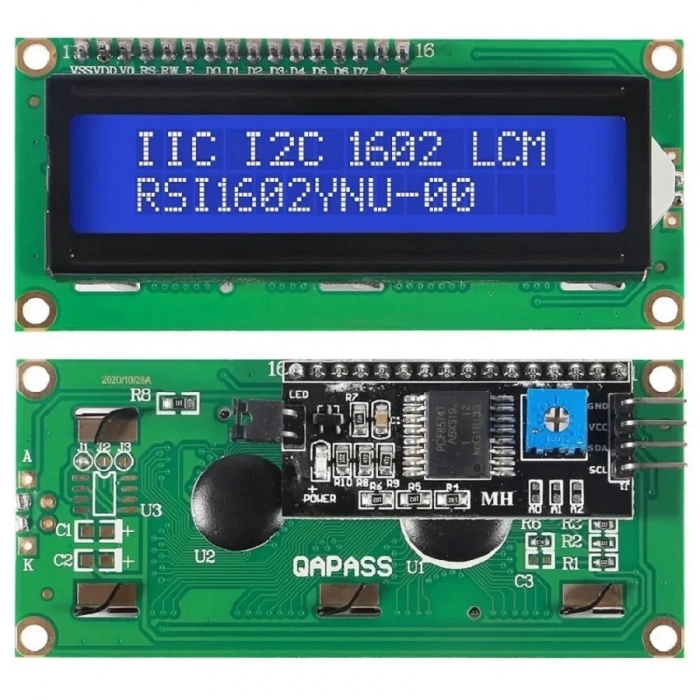 16x2 Mavi Lcd Iıc/ı2c Ekran Arayüz Modülü Birlikte Set