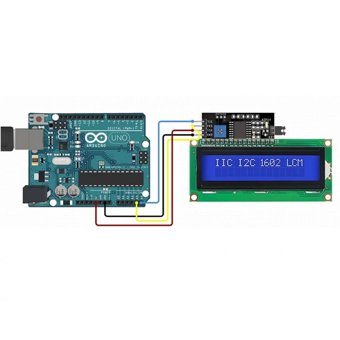 16x2 Mavi Lcd Iıc/ı2c Ekran Arayüz Modülü Birlikte Set